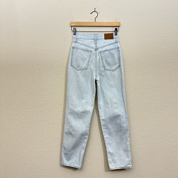 MADEWELL Mid-Rise The Perfect Vintage Straight Jeans Destroyed Blue - Picture 4 of 13